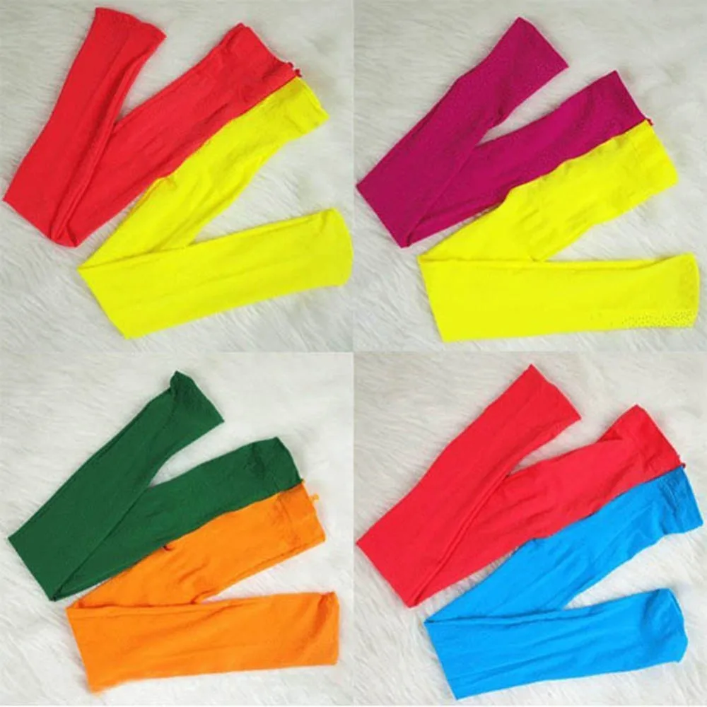 Модные детские двуцветные бесшовные леггинсы ярких расцветок для маленьких