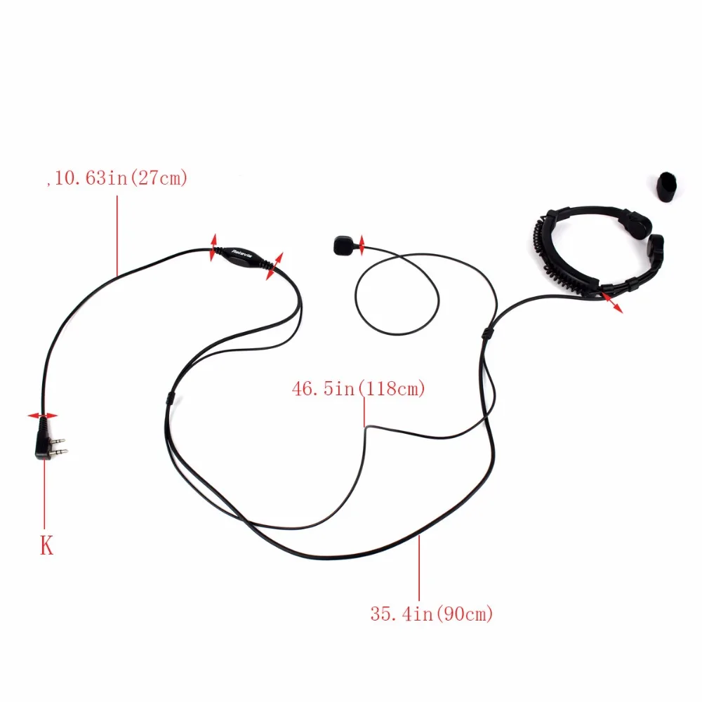 2 Pin горла рация Аксессуары гарнитура для Baofeng UV 5R Retevis H777 RT5R Kenwood TYT двухстороннее