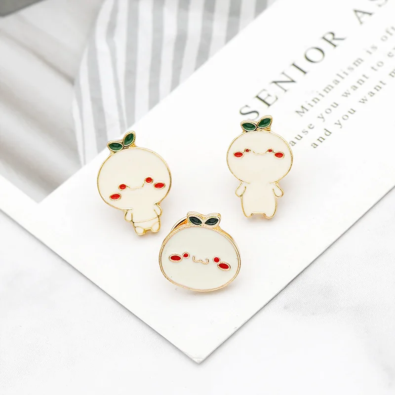 Серия Bean Sprouts Expression металлическая Глянцевая брошь скрабби Милая длинная трава