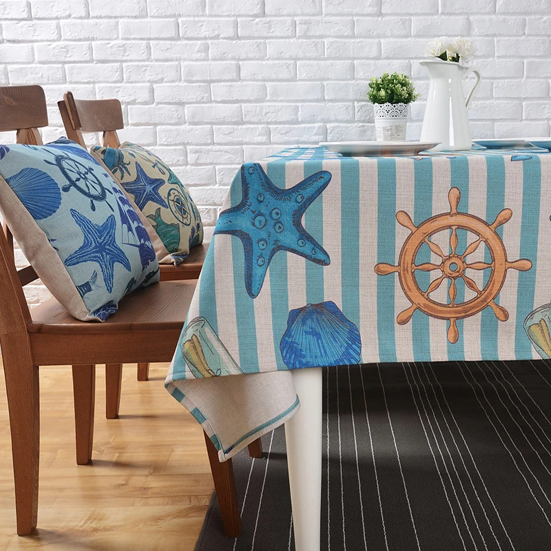 Свежий океан море Скатерти плотного льняного по индивидуальному заказу