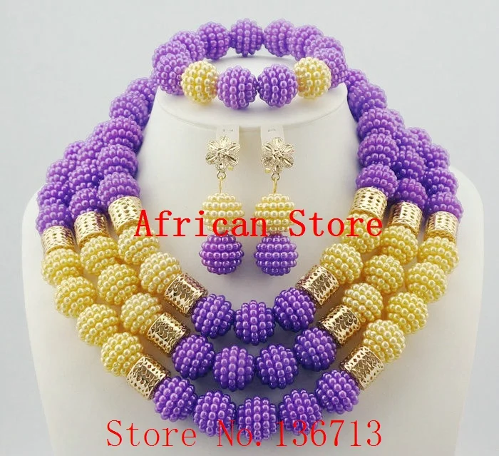 

Latest New African Wedding Beads Bridal Jewelry Sets Handmade Crystal Nigerian Beads Necklace Set Free Shipping 3-6
