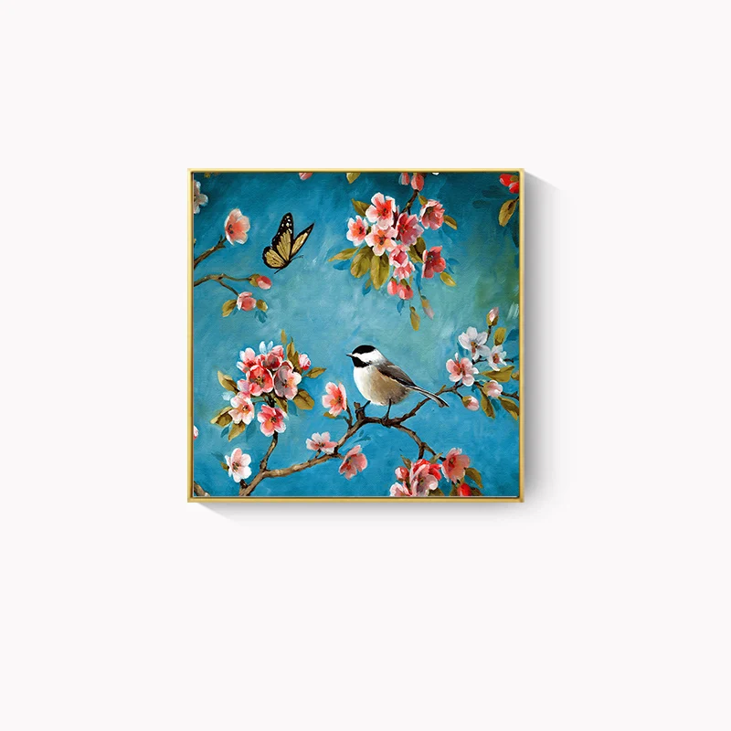HW230A HAOCHU, китайский цветок и птица, узор, холст, живопись, настенное искусство, плакат, наклейка на стену, декоративная живопись, настенная живопись, Декор для дома - Цвет: HW230A