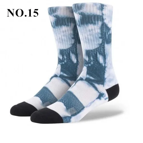 15 1 пара, американский бренд, чёсаный хлопок, носки для скейтборда, мужские носки, яркие носки - Цвет: 15