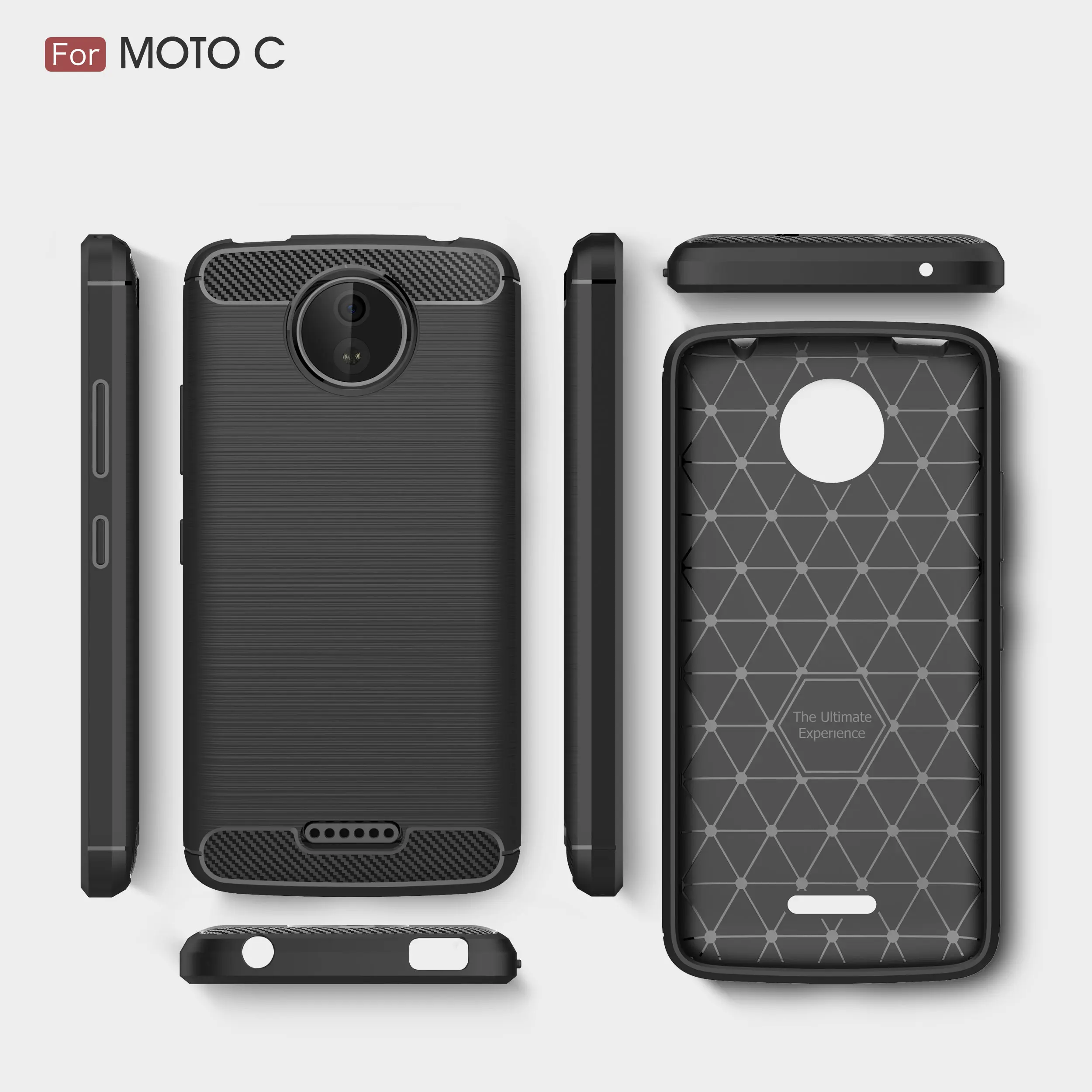 Wolfsay sFor Cover Motorola Moto C Case Soft TPU Brush Rugged Armor Back Fundas FOR for XT1750 |