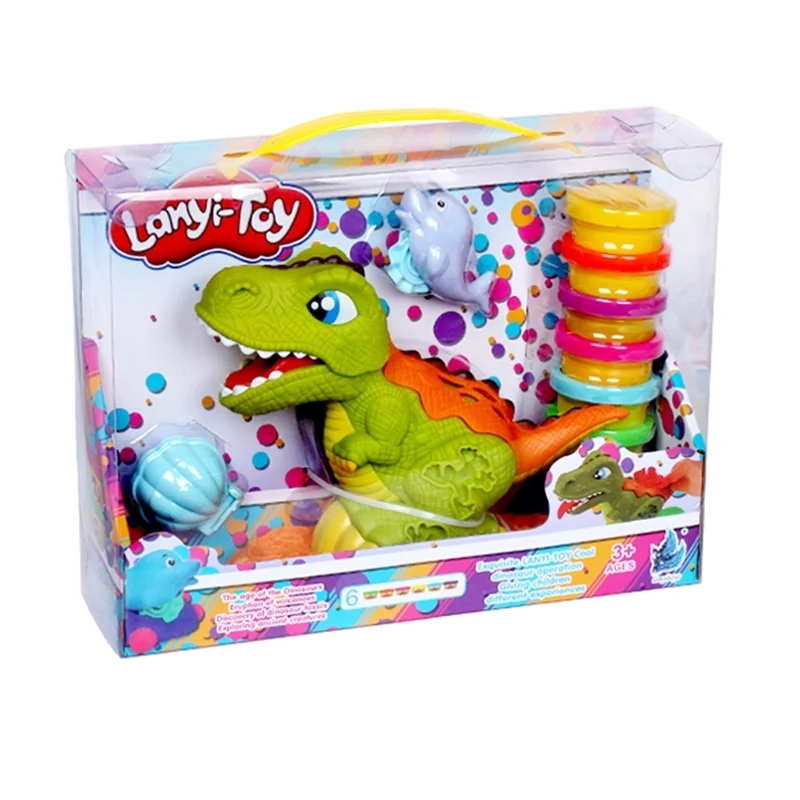 Dinosaur Lanyitoys динозавр игрушки Моделирование глина слизь полимерный мягкий пластилин красочные грязевые пластилиновые игрушки для детей подарок - Цвет: Dinosaur