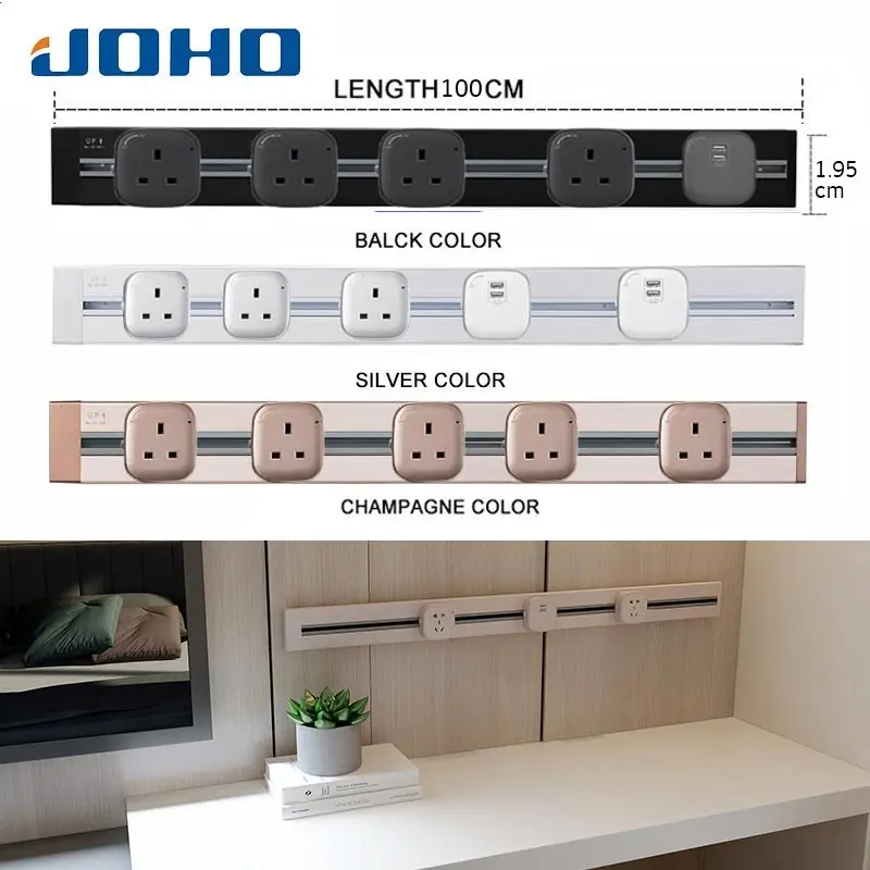JOHO 100 см Настенная розетка алюминиевая 8000 Вт стандарт ЕС электрическая с двойным
