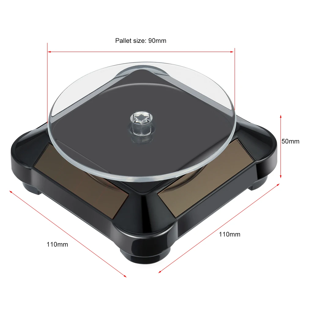 

Latest Fashion Solar Showcase 360 Turntable Automatic Rotary Jewelry Bezel Cases & Displays Stand For Necklace Bracelet Watch