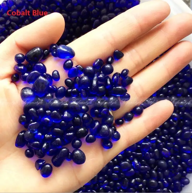 CobaltBlue 50 г K5 голубой стеклянный гравий камень зеленый цветной глазурь рок аквариумный аквариум Декор натуральный кварц камни и кристаллы - Цвет: CobaltBlue