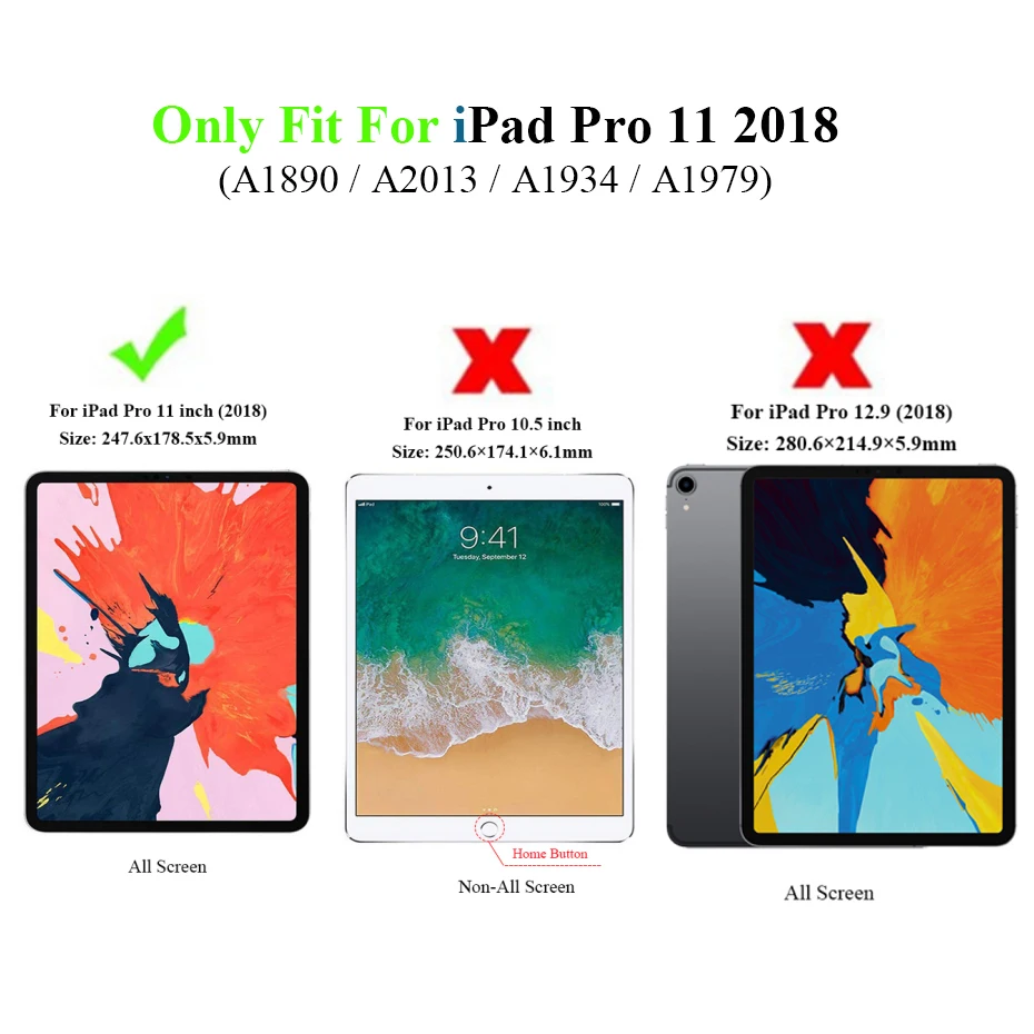 Защитное стекло для ipad pro 11 10D полное покрытие Черные Стеклянные пленки Pro 2018
