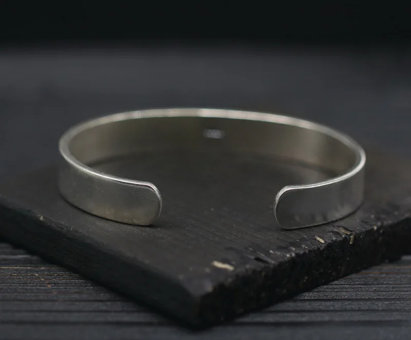 Handmade Pure Sterling Silver 925 Sakura Cuff Bangle Bracelet Men Women Fashion Simple Design Thai Mens Jewelry Gifts | Украшения и