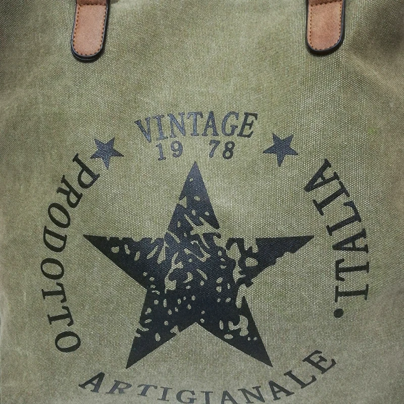 Women's Multifunctional Travel Shoulder Bag Canvas Beach Vintage Tote Handbag School Letter Printed sac a main |