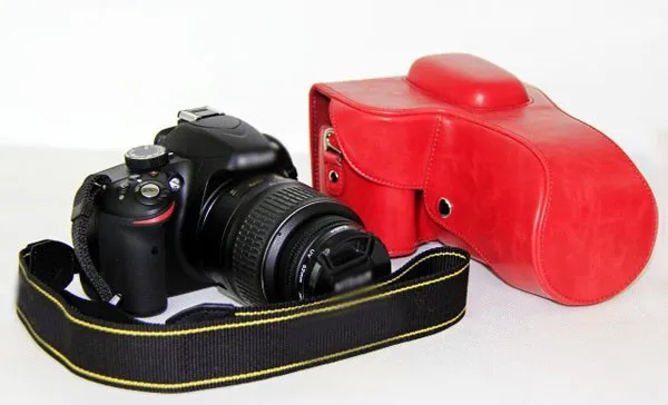 Бесплатная доставка Новый кожаный чехол для Nikon D3200 D3100 D3300 кожа Камера сумка 18- 105