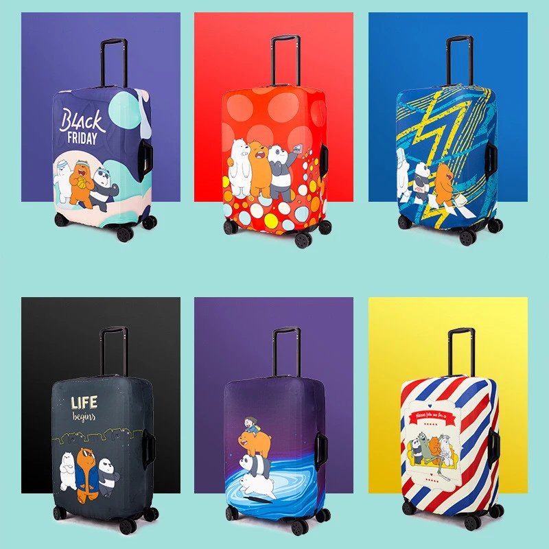 Корейский мультяшный Дорожный чемодан чехол для детской леди из эластичной