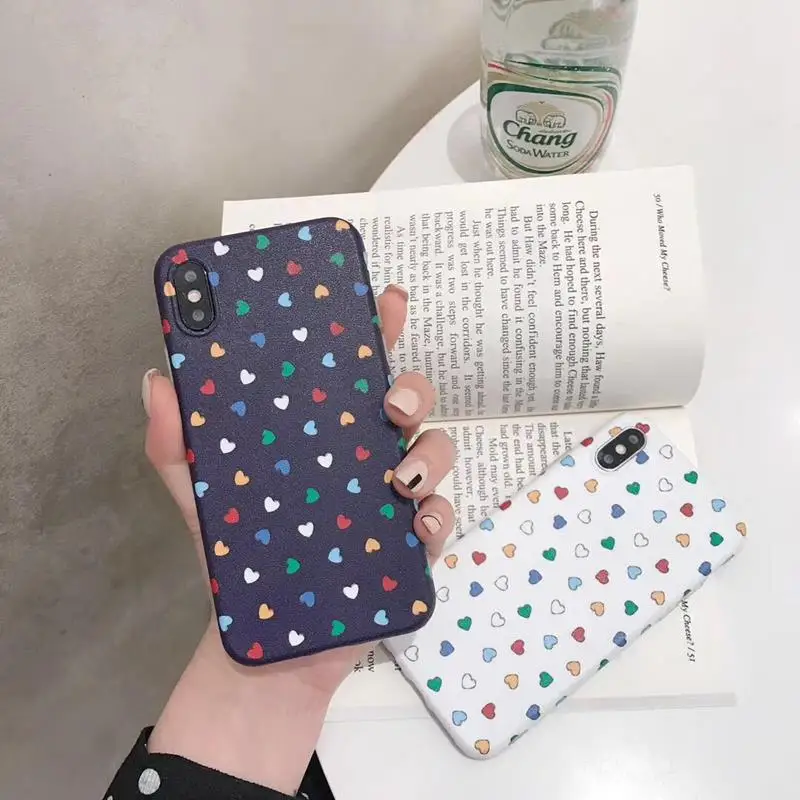 Модный окрашенный love shape мягкий Tpu чехол для телефона iphone Xs Max Xr x ударопрочный 6 6s