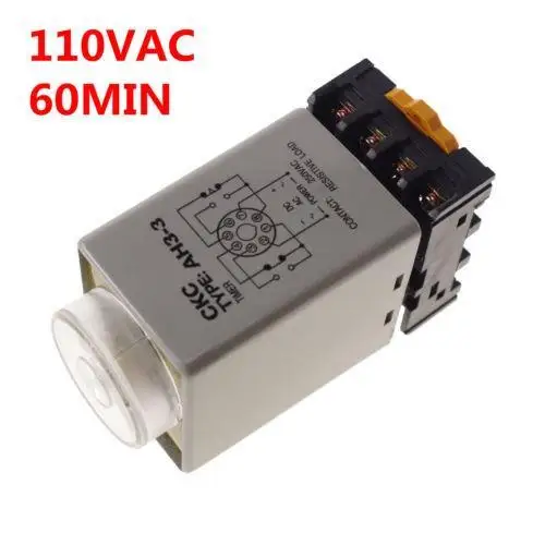 

Реле времени с разъемом 8 контактов, 110 В переменного тока, 3 А, 60 минут включения задержки