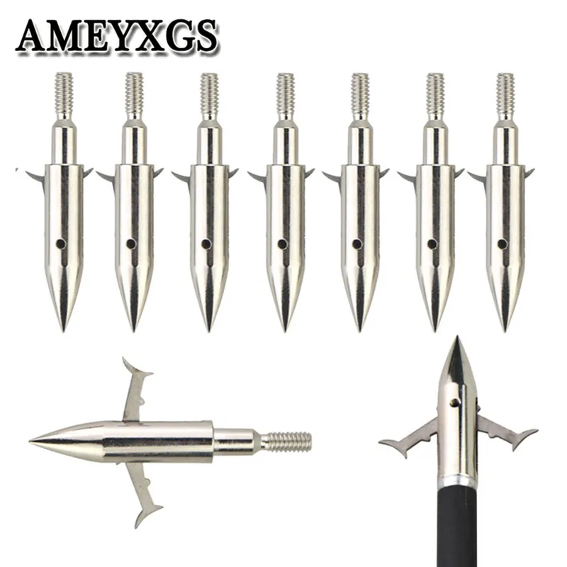 

6/12Pcs 160 Grain Bowfishing Arrowheads 2 Expandable Broadheads Tip Point Outdoor Fishing Hunting Shooting Archery Accessories