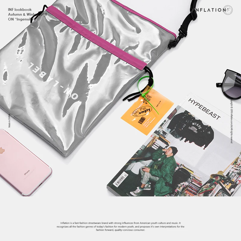 INFLATION 2018 Summer Fashion Waist Bag Unisex Fanny Pack Men's Belt Patchwork Money Phone TPU Chest 203AI2018 | Багаж и сумки