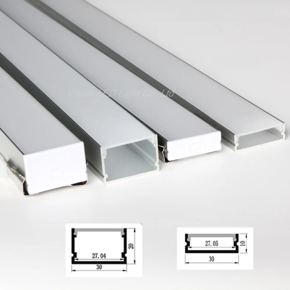 20m(20pcs) a lot, 1m per piece wide aluminum profile for led double row strips, two row led strips light 5050 3528 2835 5630
