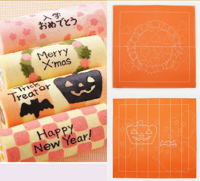 Украшения для торта швейцарские рулоны праздничный узор оранжевый цвет