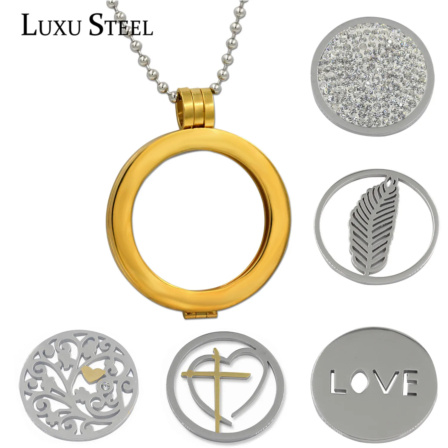 LUXUSTEEL распродажа в наличии Круглый Золотой Цвет открывающийся держатель