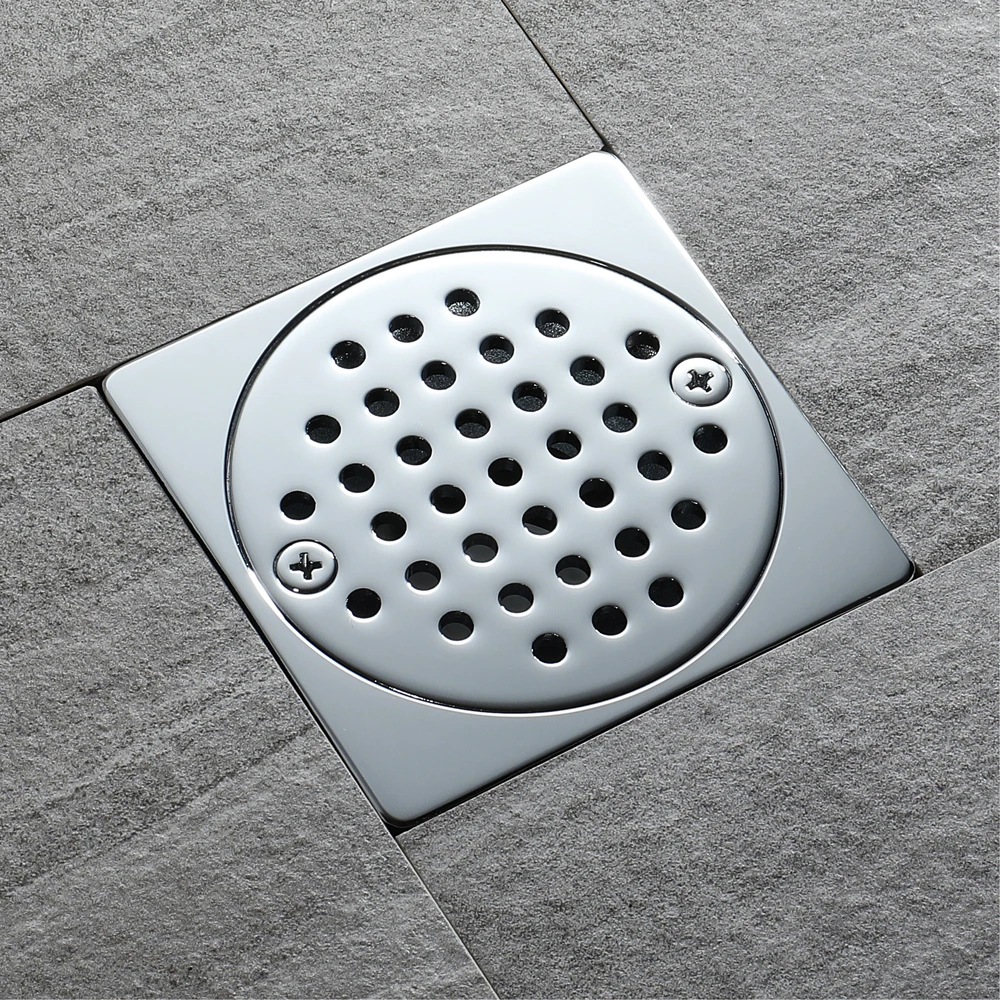 

HIDEEP Square Floor Drain Waste Grates Bathroom invisible sliver Shower Drain Chrome Plated Bathroom Kitchen Shower Floor Drains