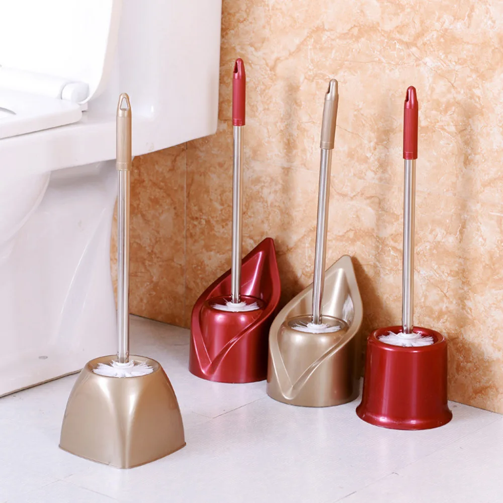 Exquisite Creative Toilet brush Bathroom Stainless Steel Long Handle Wash Toilet Brush Cleaning Brush Set Cleaning Supplies L*5