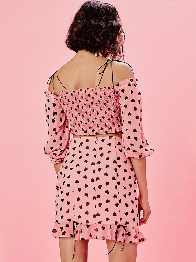 Женская мини-юбка с высокой талией bclut розовая шифоновая облегающая