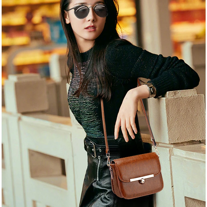 2019 Новая модная сумка для женщин маленькая через плечо женская кожаная на