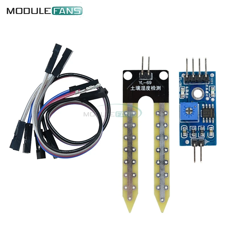2 набора датчик влажности почвы для Arduino гигрометр модуль макетная плата DIY