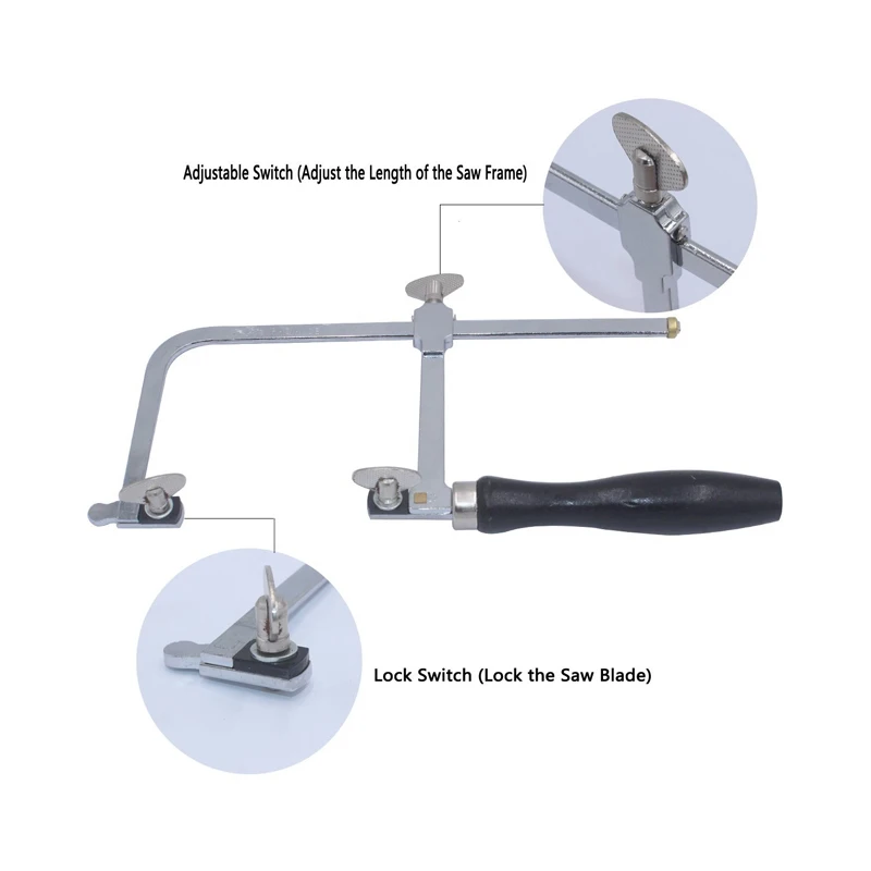 Ювелирная рама пилы регулируемая с 12 лезвиями Профессиональный Набор для