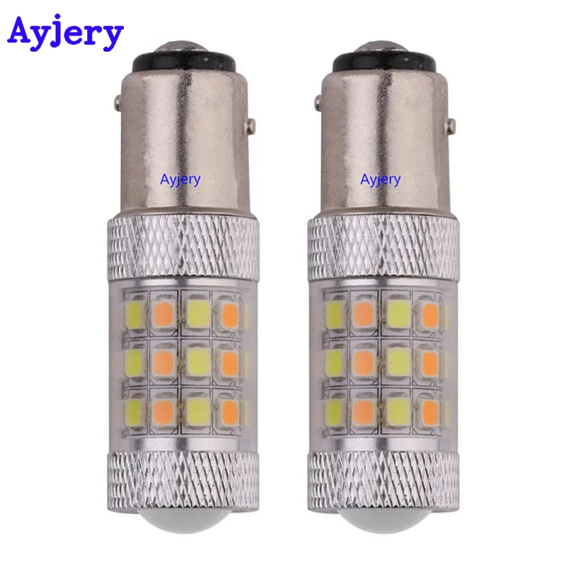 AYJERY! Автомобильная светодиодная лампа S25 1157 BAY15D P21/5 Вт 2835 42 SMD двухцветная белая и