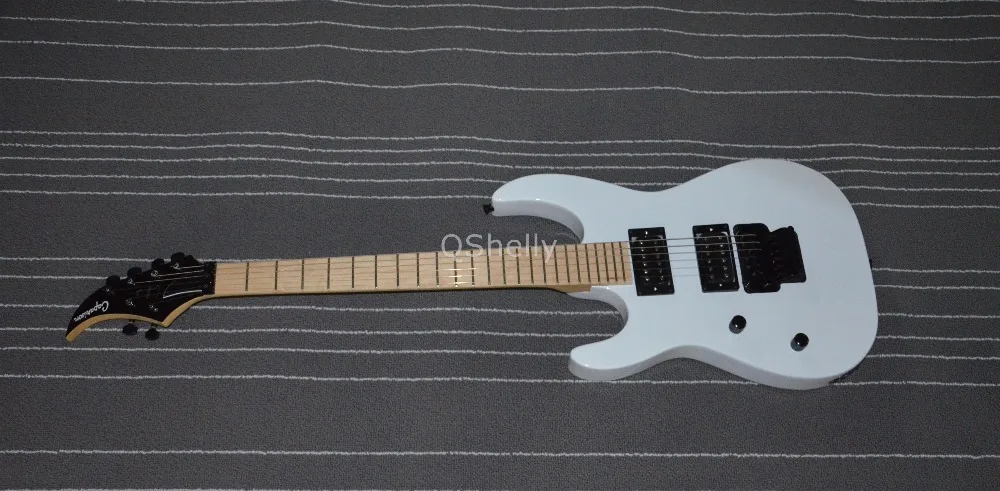 Высокое качество QShelly custom white caparsion black floyd rose horn головной убор электрогитара