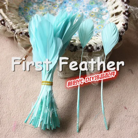 

1500pcs/Lot whole sale Wedding party mint green Goose Feathers Dress Cocktail Hat Decoration Events Feathers Supplies 12-17cm