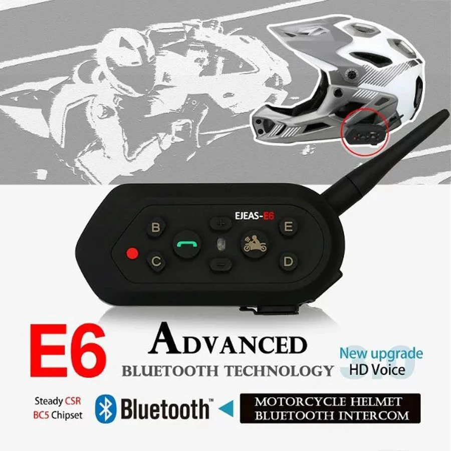 Домофон EJEAS E6 для мотоцикла 2 шт.|interphone bluetooth intercom|motorcycle intercombluetooth intercom |