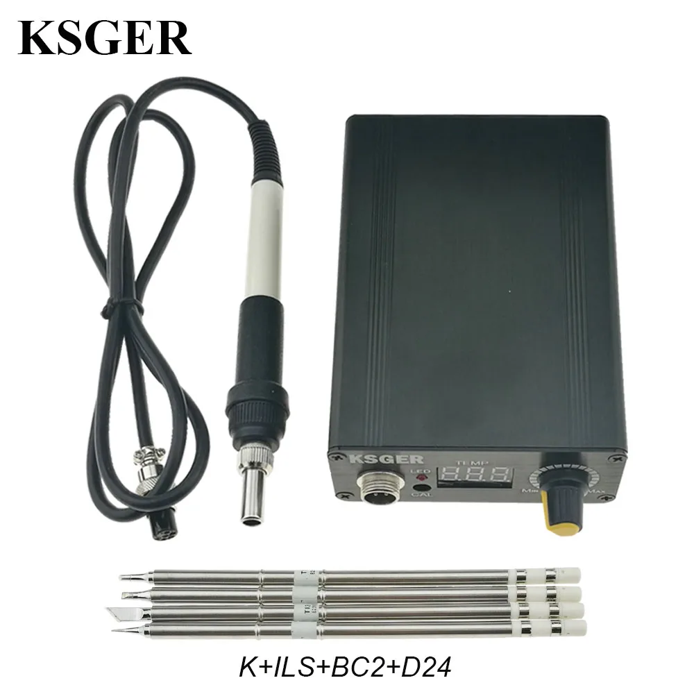 sets 5 KSGER T12 паяльник STC светодиодный T12-K DIY цифровой регулятор температуры электрический сварочный Утюг Наконечники припоя инструменты - Цвет: sets 5