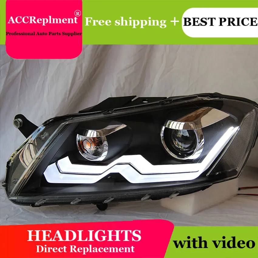 Автомобильная фара для VW Passat B7 2012 2015 Европейская версия drl H7 hid Биксеноновые линзы