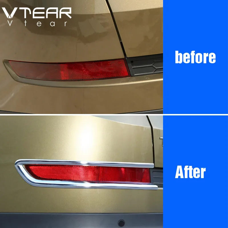 Vtear для Skoda Kodiaq шкода кодиак Противотуманные фары Крышка передняя задняя противотуманная фара автомобиля-Стайлинг украшения внешняя хромированная отделка Аксессуары 17-19