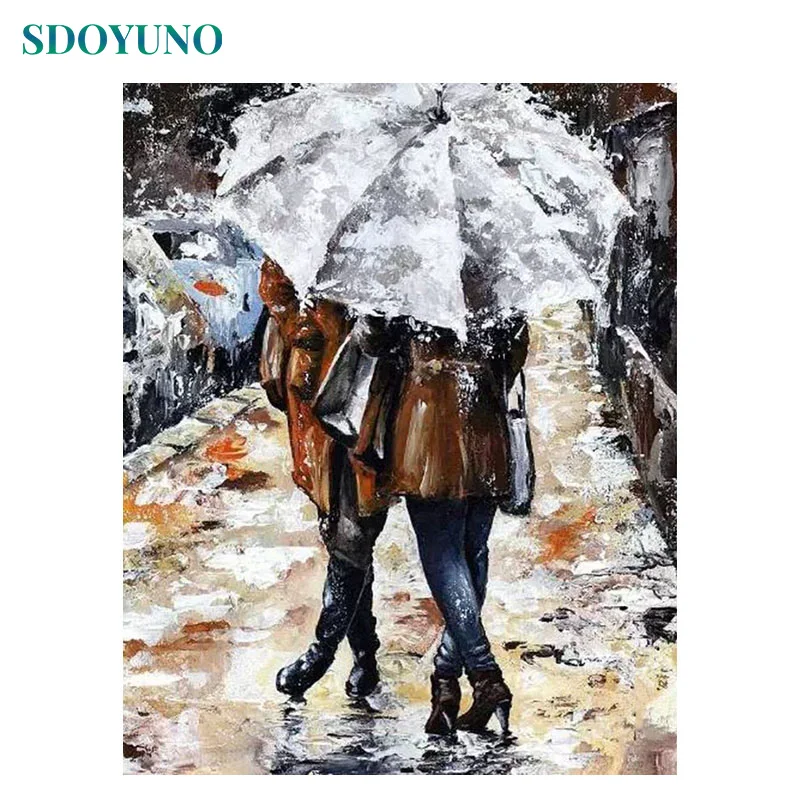 SDOYUNO Painting By Numbers Red umbrella Gift DIY Framed pictures by numbers For Adults Room Decoration Home Decor Wall Art - Цвет: 310