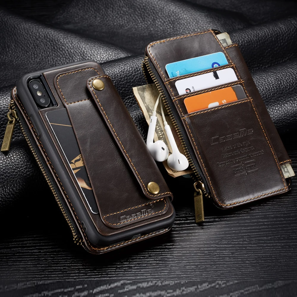 Чехол-Кошелек на молнии с отделением для карт чехол Apple iPhone XS X 10 CaseMe Роскошная