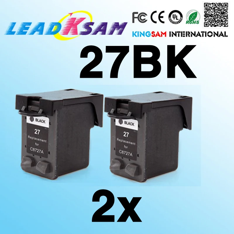 2x совместимый с чернильным картриджем hp27 C8727A для 27 Deskjet 3420 3520 3550 3650 3740 3745 3840 3843