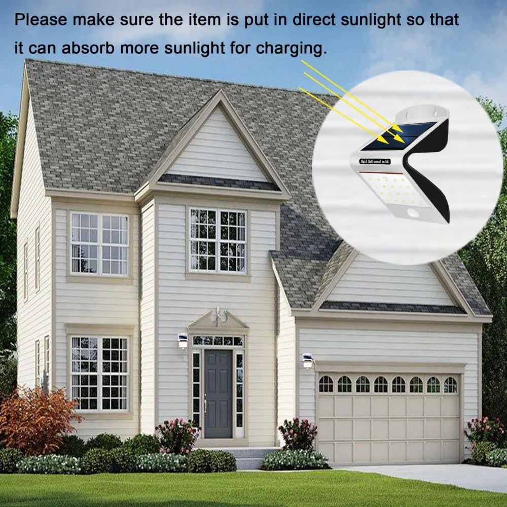 Водонепроницаемый уличный настенный светодиодный светильник с солнечной