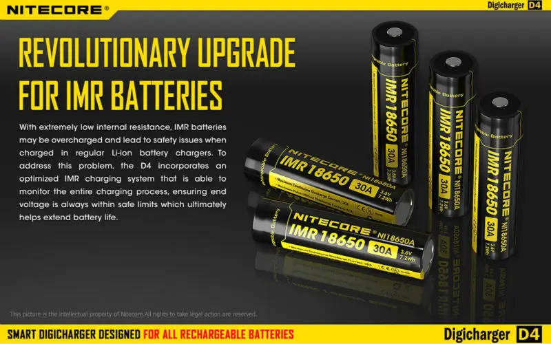 Новое зарядное устройство Nitecore D4 Digi с ЖК дисплеем для аккумуляторов