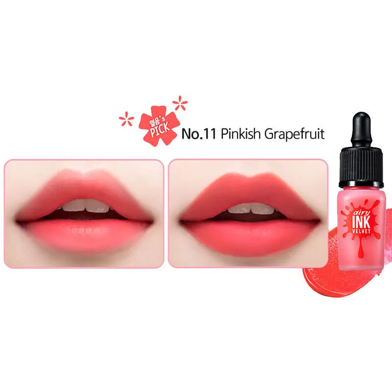 Pinkish Grapefruit Перипера чернила воздушный бархат 10 цветов водостойкая жидкая губная помада Dear Darling татуировки тинты увлажняющий Корея Косметика - Цвет: Pinkish Grapefruit