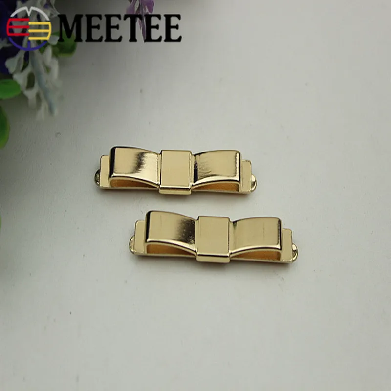 Meetee 10/30 шт. 50 мм с металлическим бантиком скоба для крепления Золотой DIY туфель и