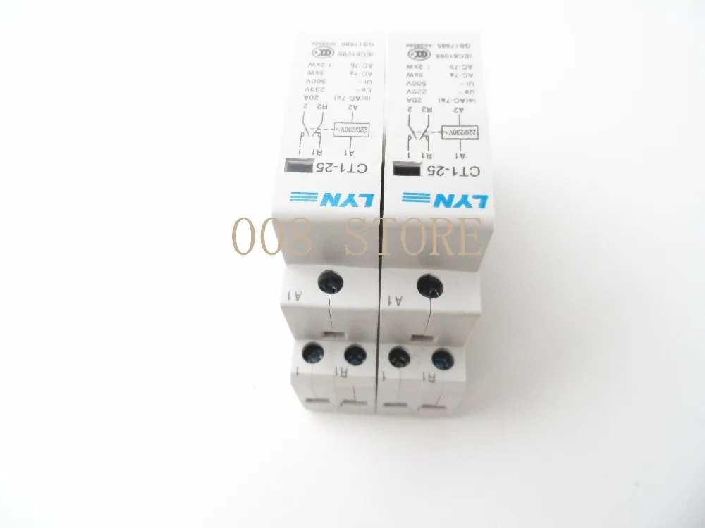 CT 2P 20A 220V 1NO 1NC AC контактор для дома/бытовой КОНТАКТНЫЙ модуль LYN|contactor ac|contactors ac