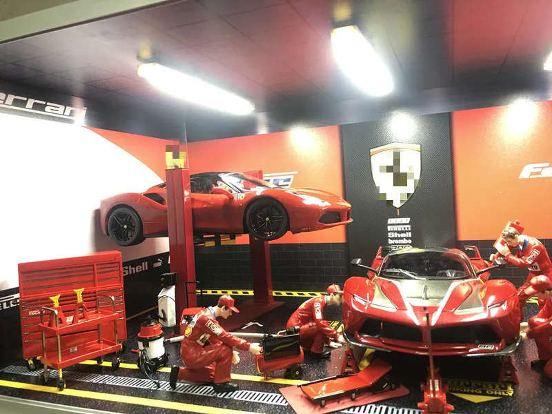 Литой металлический 1:18 для гаража и парка, модель для ремонта на рынке, инструменты из сплава, аксессуары для сцены, игрушки