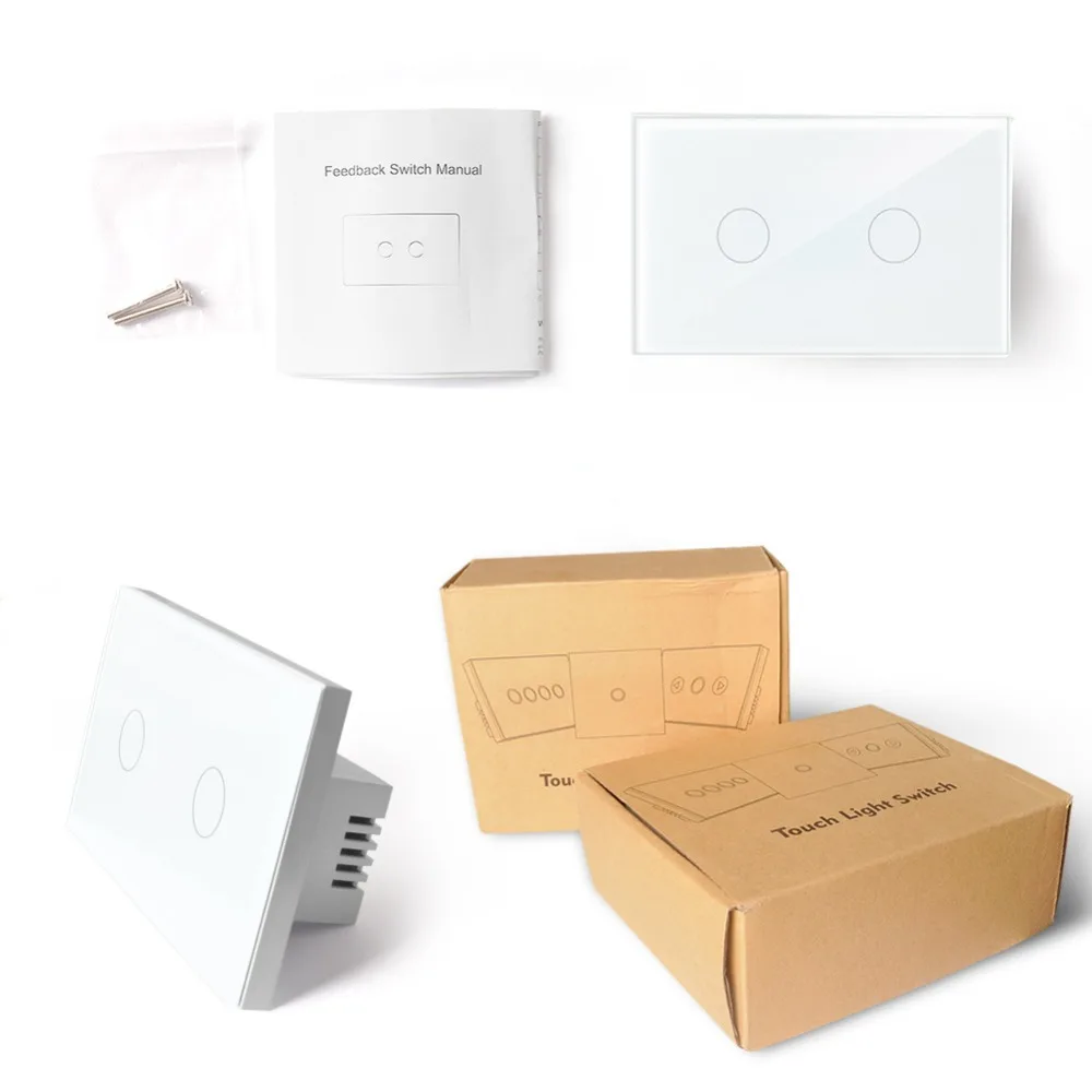 Geeklink Smart Home Wifi Switch Feedback Touch Controller 4 Gang Scene Panel Work with Alexa Google Automation FB2 1/3Gang | Электроника