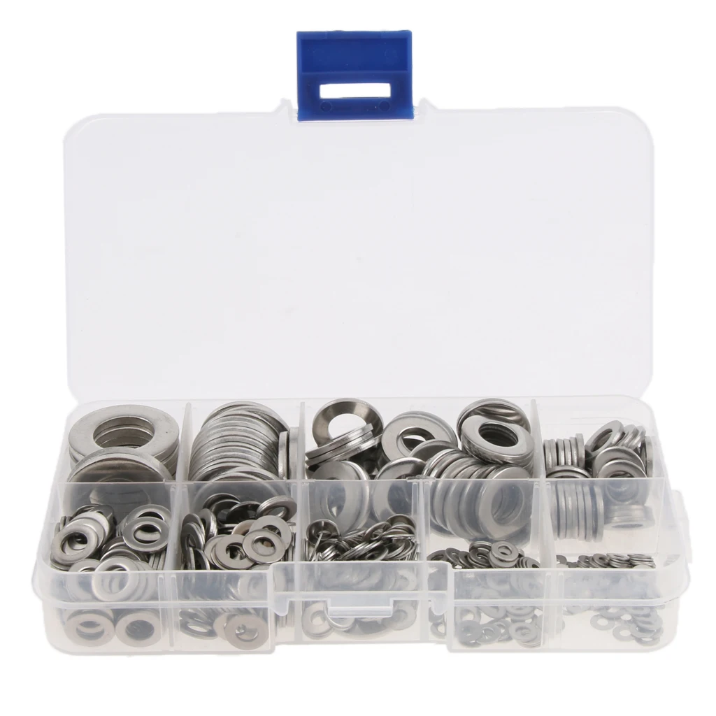 580pcs Stainless Steel Flat Washers Assortment Kit Set M2-M12 | Обустройство дома