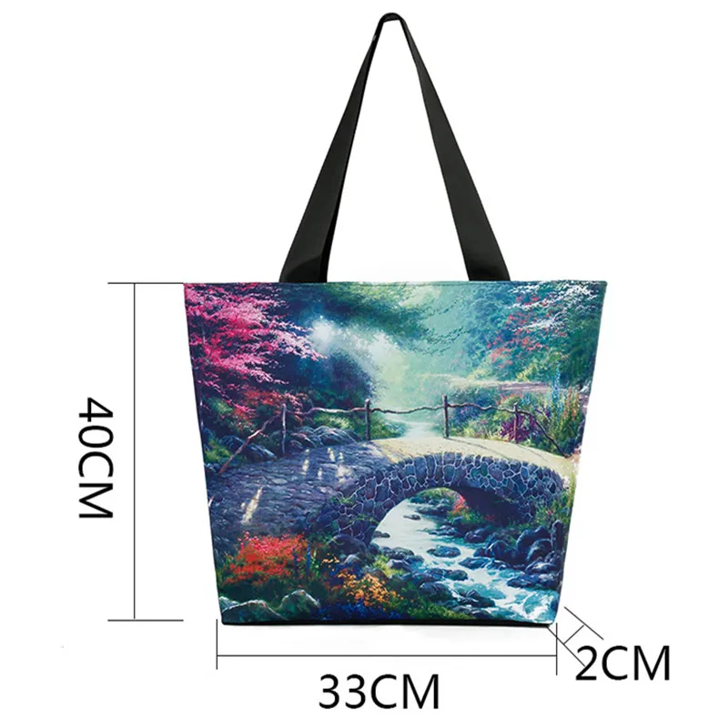 Ретро Изящные Lanscape один сумка практическая холст молния Для женщин сумки Новинка