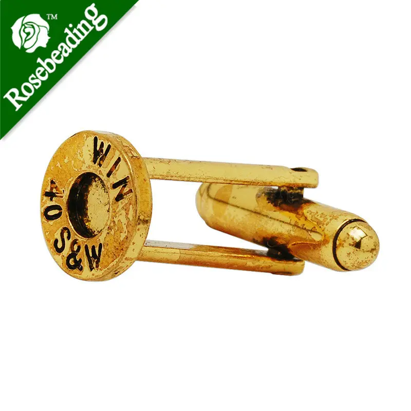 

10pcs 10mm gunshot shell,cufflink with buttons,two-tone cufflinks.for jewelry making-100581